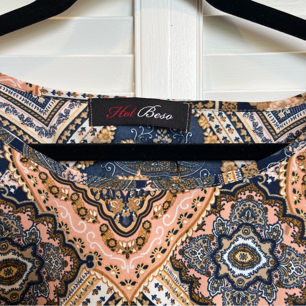 ¾ Sleeve Patterned Dress - Picture 6 of 11